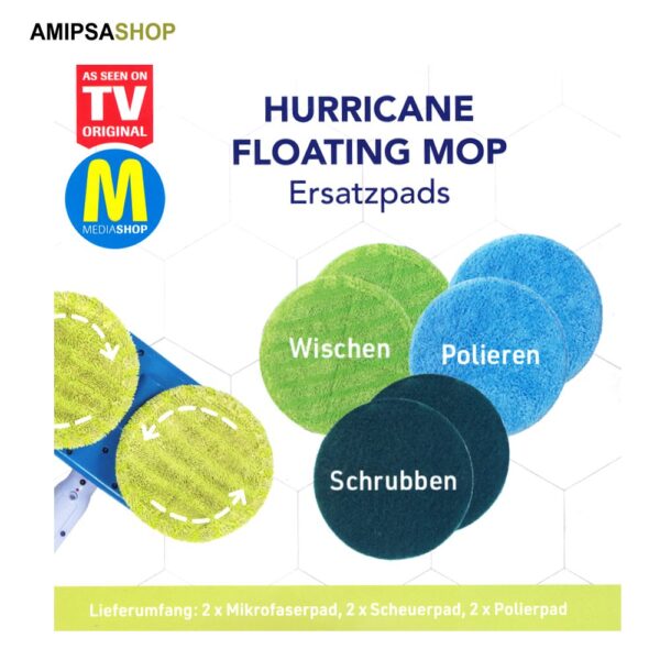 Hurricane Floating Mop Ersatzpads 6 tlg