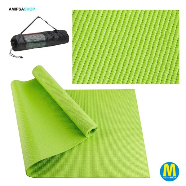 Sport Fitness Yoga Matte grün mit tasche work out