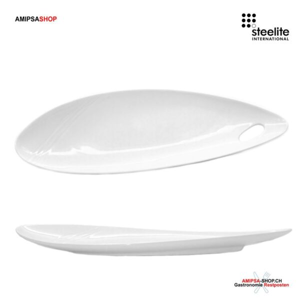 Organics Platte oval Porzellan Weiss 15.8 x 52 cm Steelite