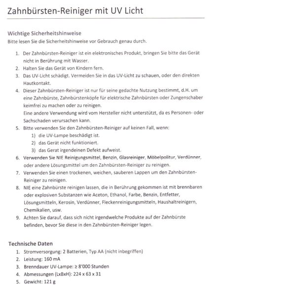 UV Zahnbürstenreiniger – Bild 2