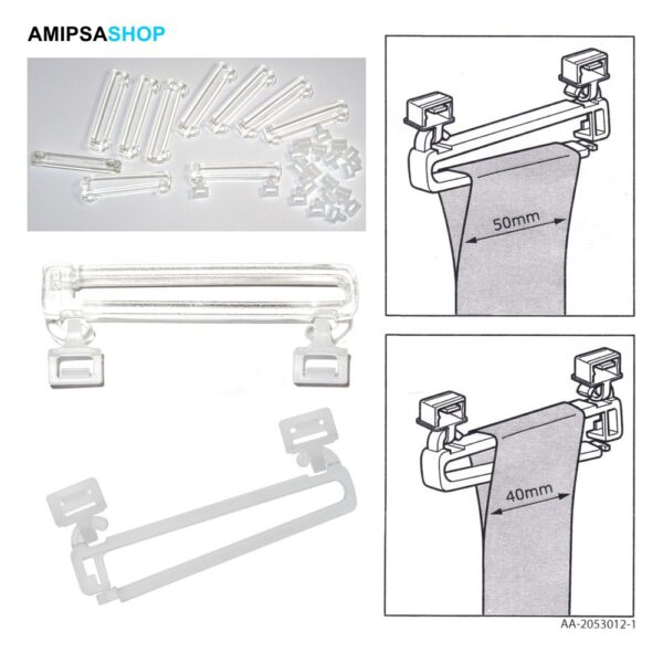 Gleiter für Schlaufengardine mini Transparent 10 Set