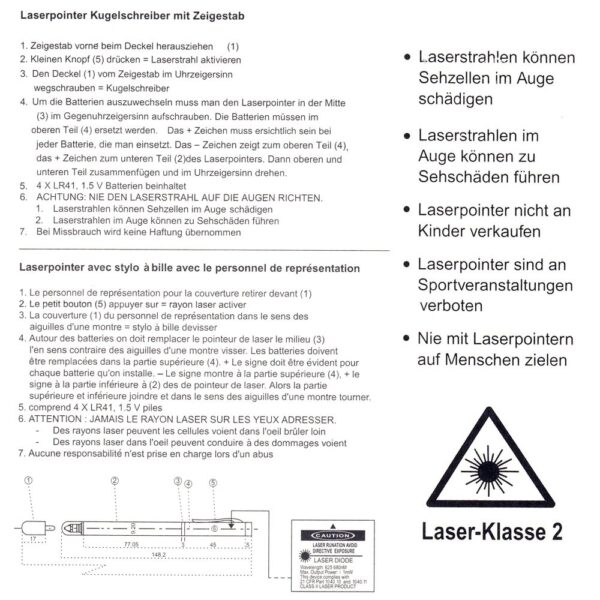Kugelschreiber mit Laserpointer und Zeigestab – Bild 2