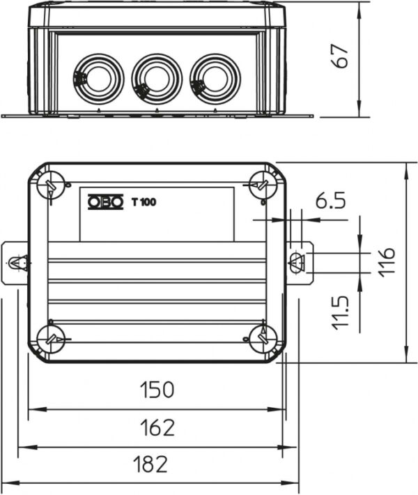 Kabelabzweigkasten E30-E90 mit Sicherungshalter T 100 ED 6-6 AF – Bild 2