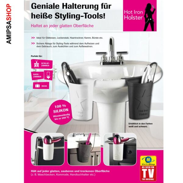 Hot Iron Holster aus Silikon für Glätteisen Föhn