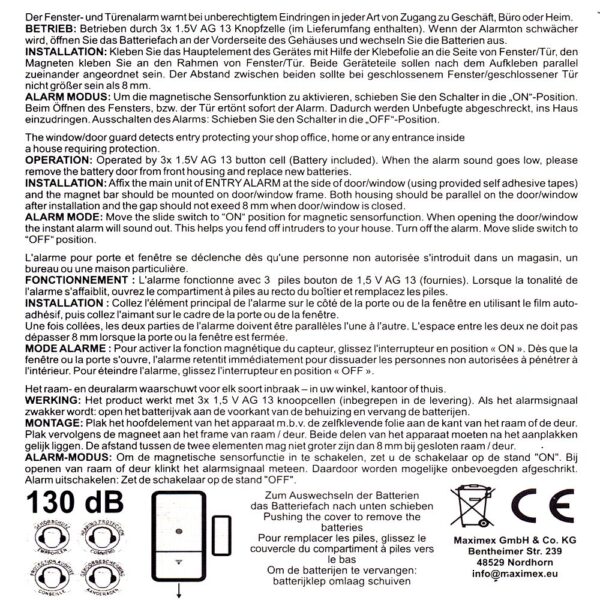 Multifunktions Alarm Türe und Fenster – Bild 2
