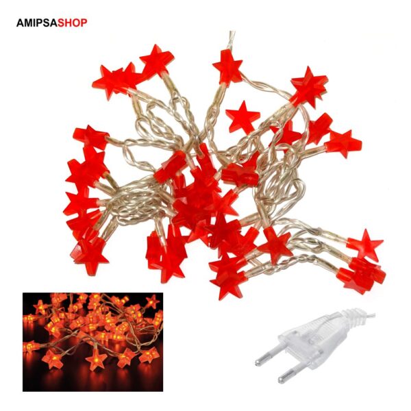 Weihnachtsbeleuchtung Roter Stern 40 LEDs