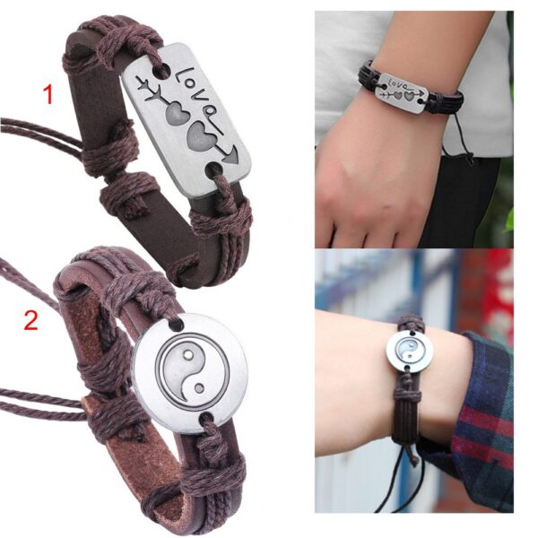 Lederarmband für Frauen Männer – Bild 2