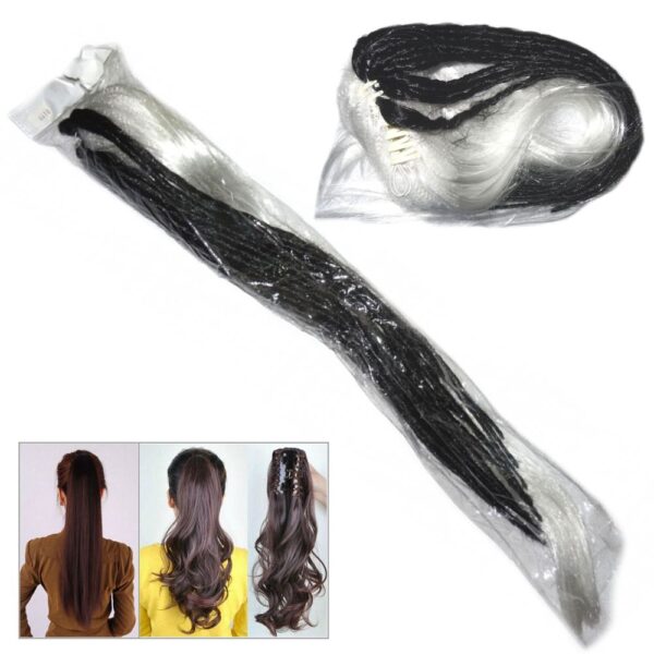 Langer Zopf an Haarspange halloween
