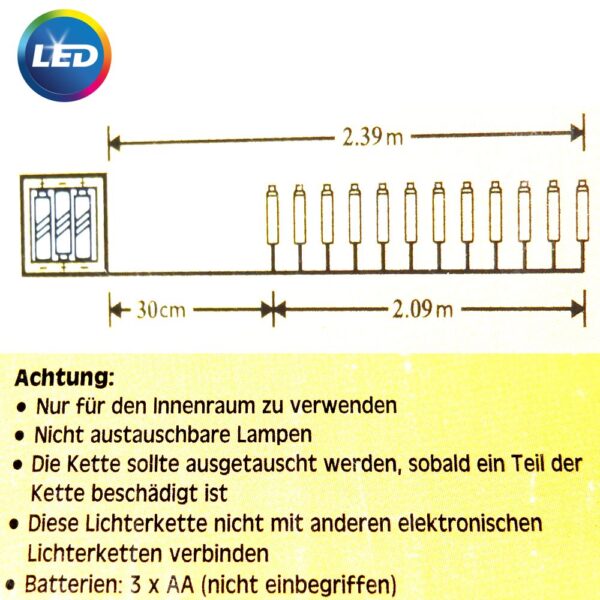 Lichterkette 20 Led Filzanhänger – Bild 2