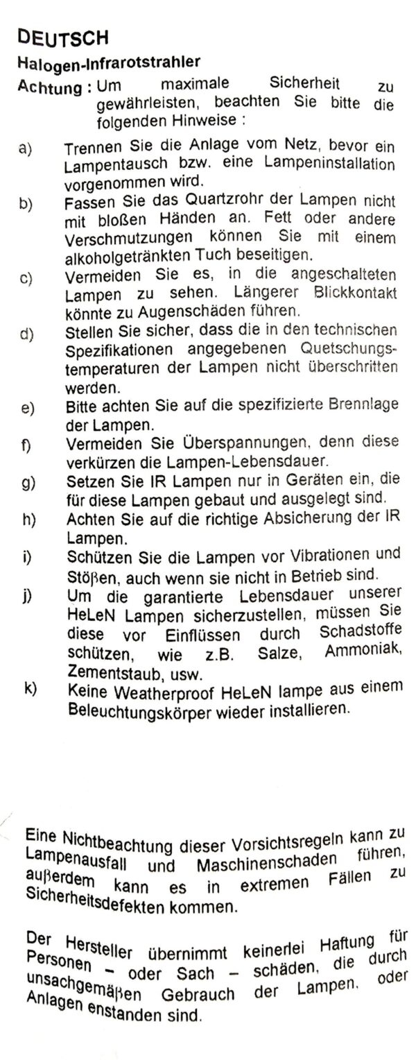 Dr Fischer 13195X/98 1000W 235V Quartz Infrared – Bild 2