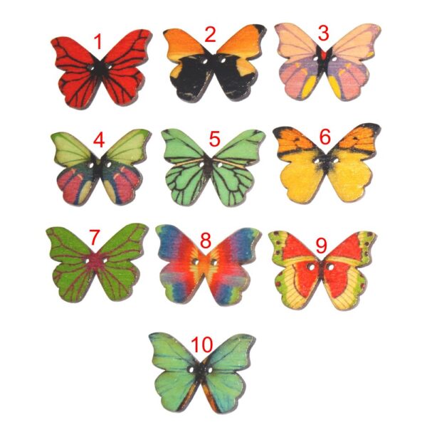 Holzknöpf Schmetterling – Bild 2