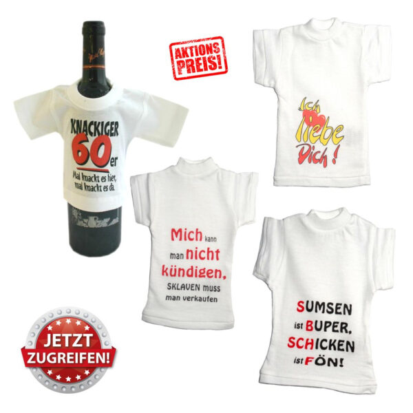 Mini Shirt für Flaschen mit Spruch