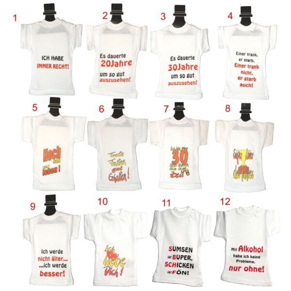 Mini Shirt für Flaschen mit Spruch – Bild 2