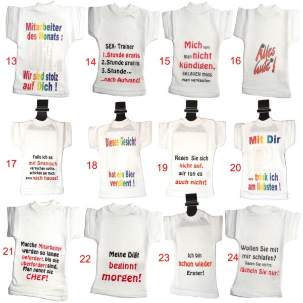 Mini Shirt für Flaschen mit Spruch – Bild 3