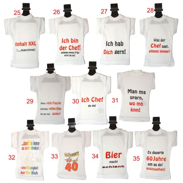 Mini Shirt für Flaschen mit Spruch – Bild 4