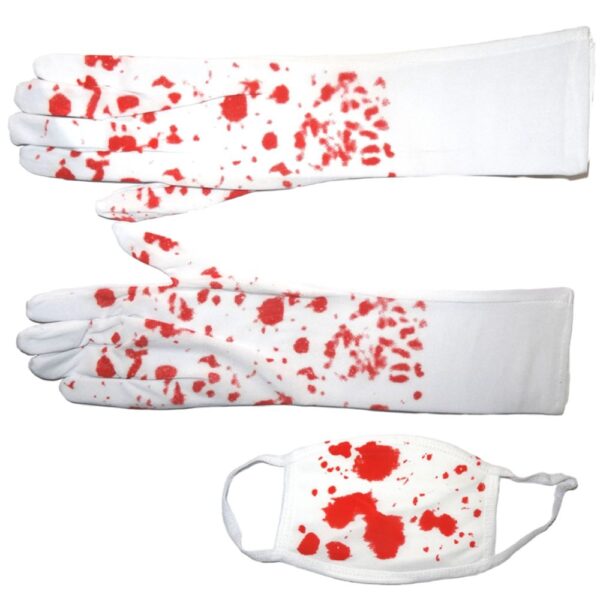 Blutige lange Handschuhe+maske
