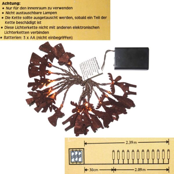 Lichterkette 20 Led Filzanhänger – Bild 2