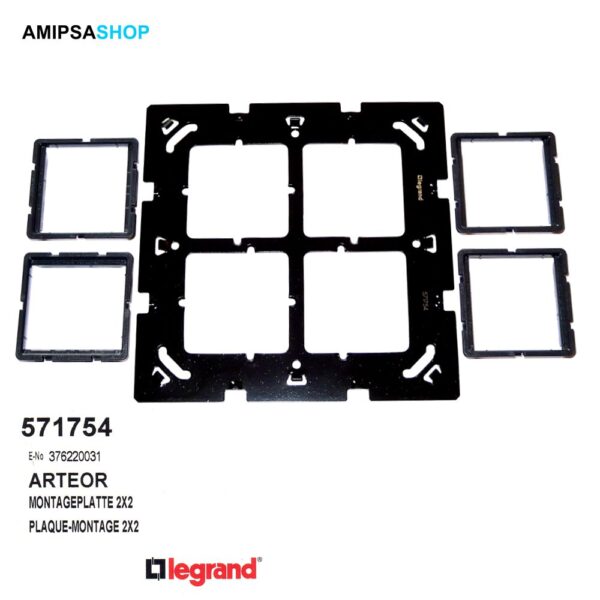 Arteor Montageplatte 2x2 Legrand 571754
