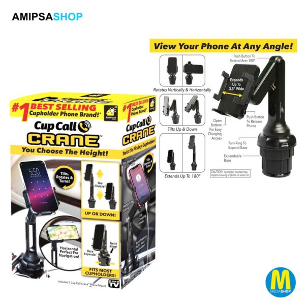 Bulbhead cup call crane Handyhalterung