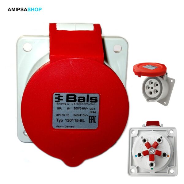 Einbausteckdose 16A 5P 415V QUICKCONNECT 130115 IP44