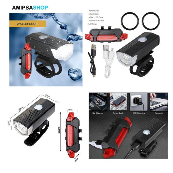 Fahrrad Licht USB LED Wiederaufladbar SET Rück und Frontlicht