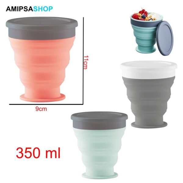 Faltbare Becher mit Deckel 350ml