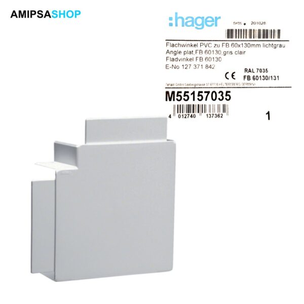 Flachwinkel PVC zu FB 60x130mm lichtgrau