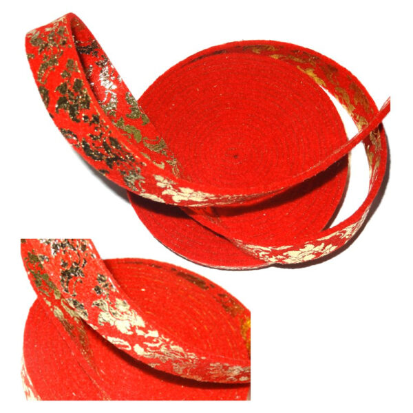 Deko Filzband Rot-Gold