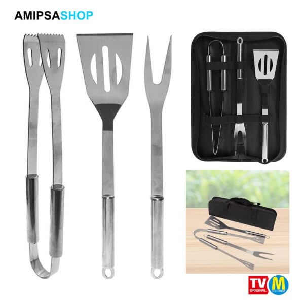 Grillbesteck 3 tlg mit Tasche