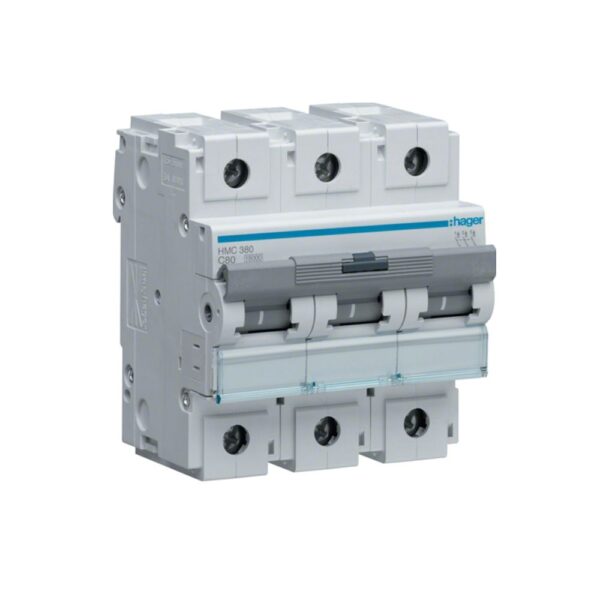 Hager Leitungsschutzschalter 3 polig 15kA C-80A 4.5 Module HMC380