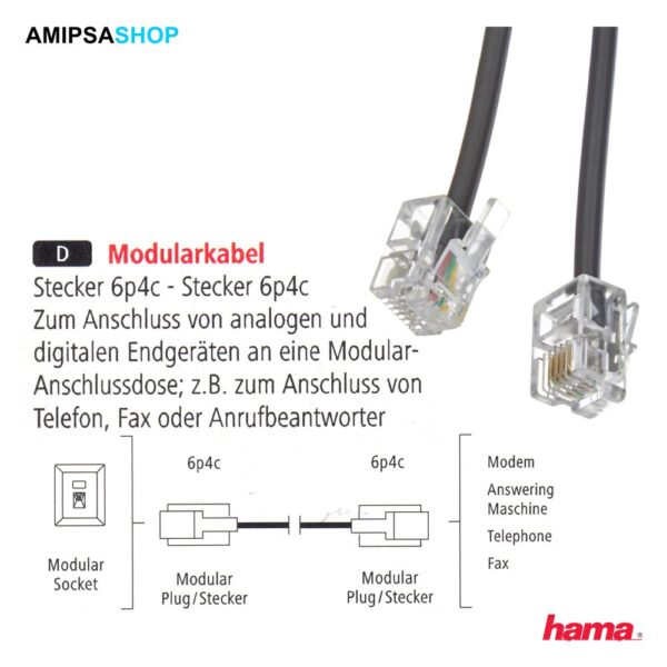 Hama 00044934 Modularkabel 3m