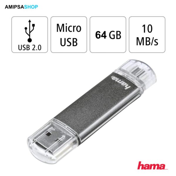Hama USB Stick Laeta Twin USB 2.0 64GB 10MB-s