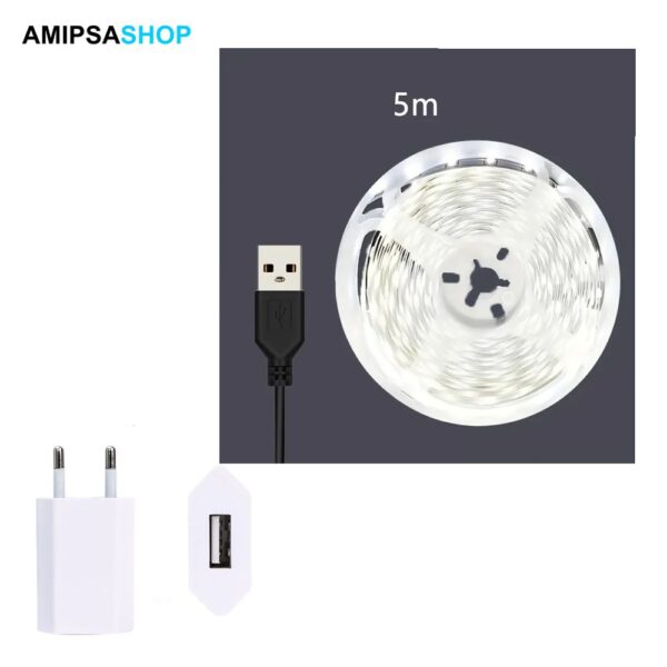 LED Band Weiss 150 x LED 5 m mit USB Ladegerät 5V 1A