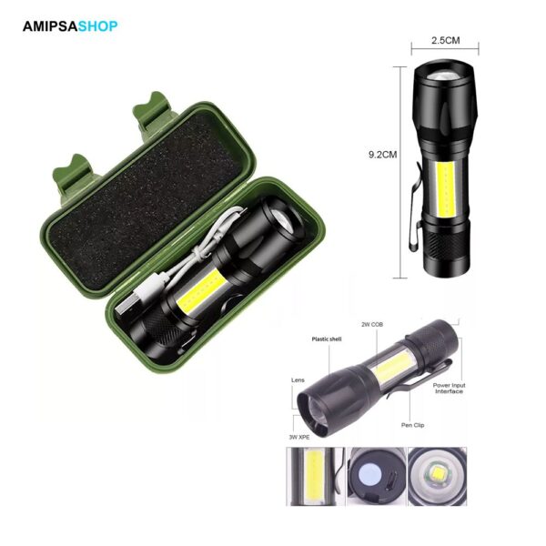 LED Taschenlampe mit eingebautem Akku