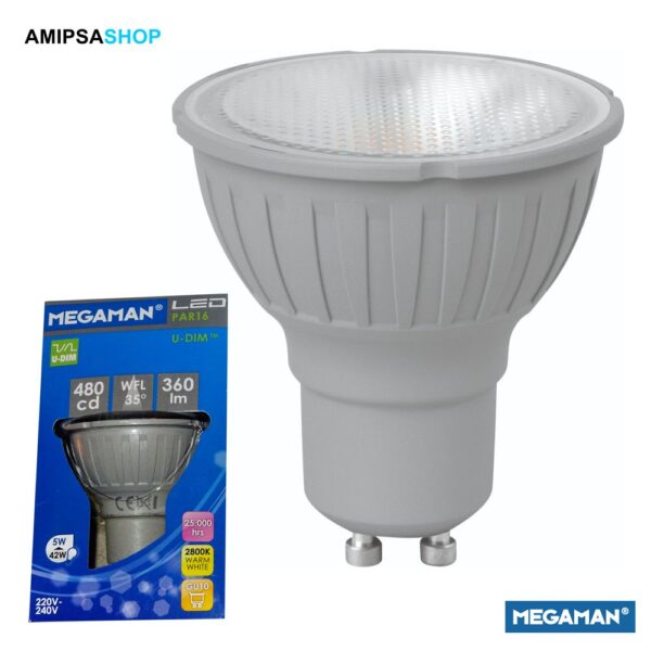 MEGAMAN LED 220V 5W 2800K GU10 dimmbar