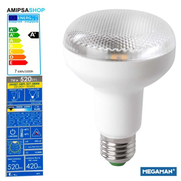 Megaman LED E27 7W 520lm 2800K MM27482