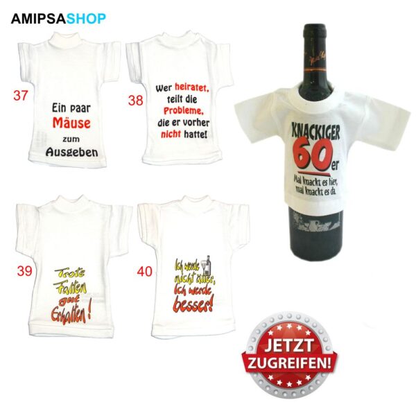 Mini Shirt für Flaschen mit Spruch
