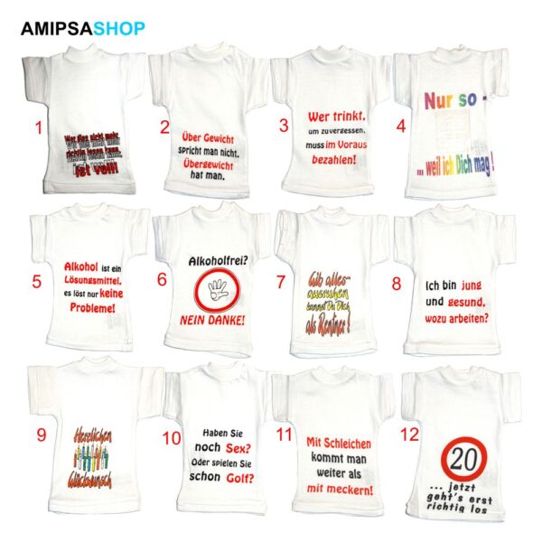 Mini Shirt für Flaschen mit Spruch – Bild 2