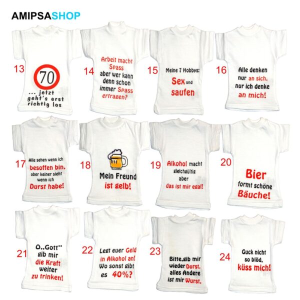 Mini Shirt für Flaschen mit Spruch – Bild 3