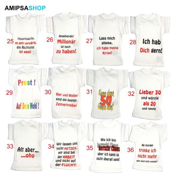 Mini Shirt für Flaschen mit Spruch – Bild 4