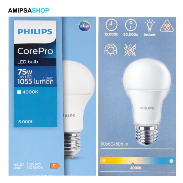 Philips Corepro LEDbulb E27 Matt 10W 1055lm Kaltweiss