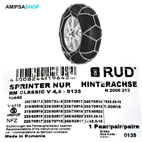 RUD Schneeketten CLASSIC V4.5 Gr. 0135 1Paar Art.19642