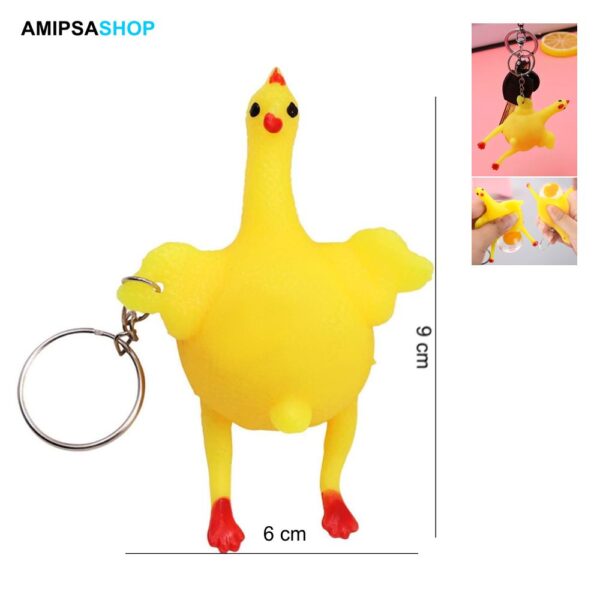 Schlüsselanhänger Huhn legt ein Ei