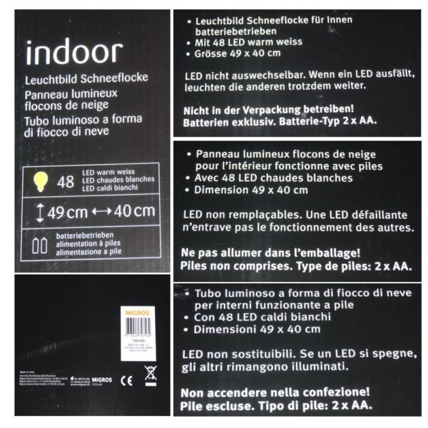 Schneeflocke 48 LED 49 x 40 cm – Bild 2