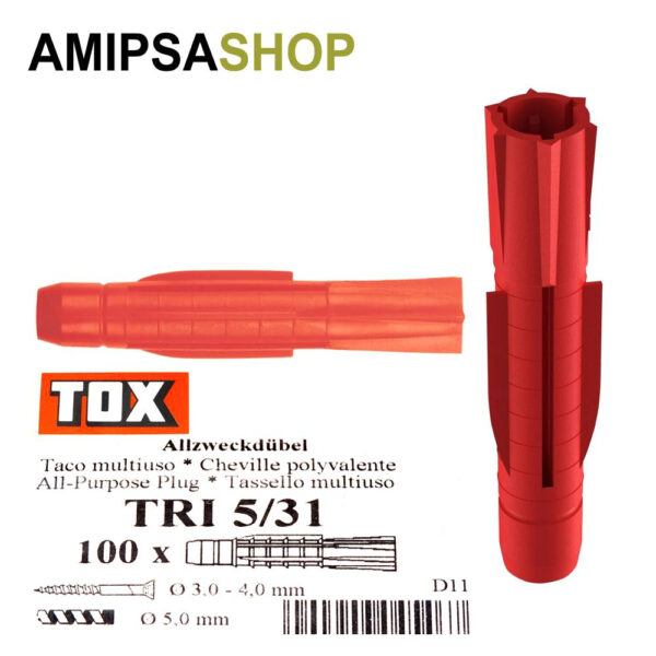 Allzweckdübel Tox Tri 5×31 100 stück