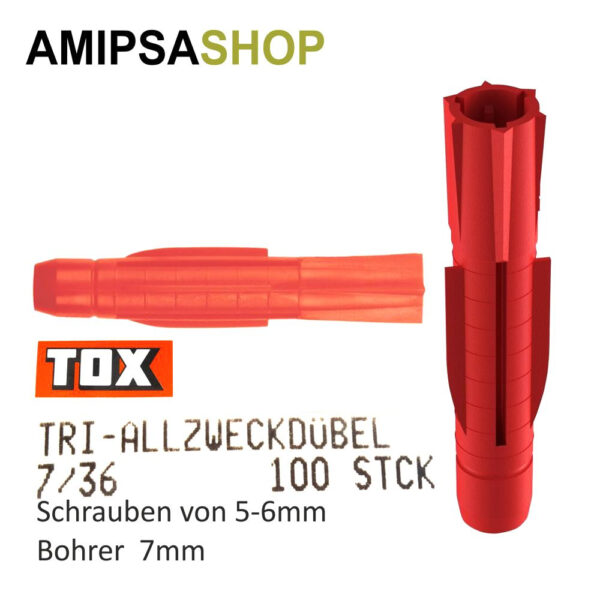 Allzweckdübel Tox Tri 7×36 100 stück