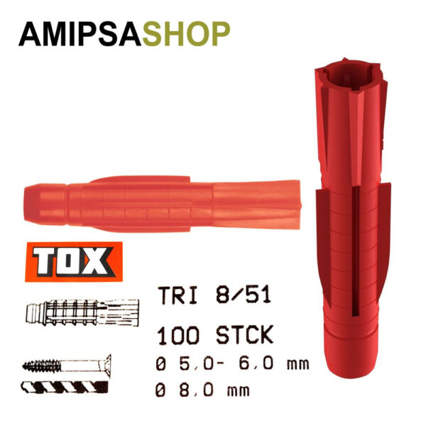 Allzweckdübel Tox-Tri 8×51 100 stück