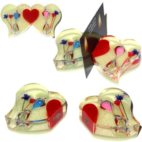 Memohalter Herz 2er Set mit Sanduhr