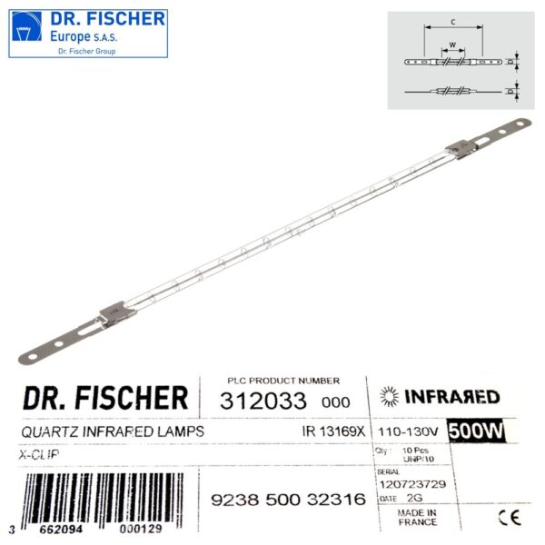 Infrarotlampe 13169X 110 130V 500W Tabs