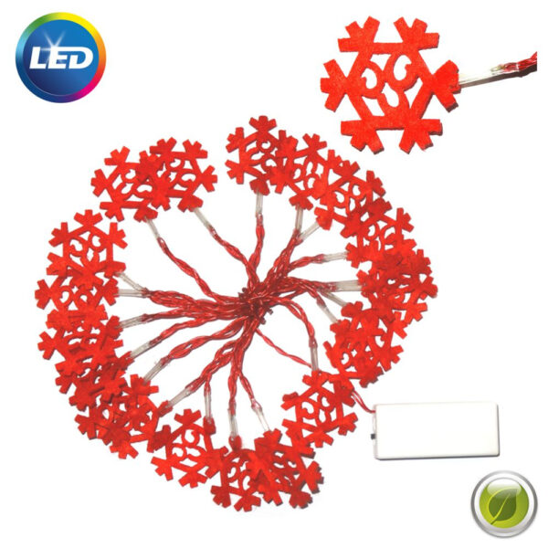 Lichterkette 20 Led Filzanhänger rot